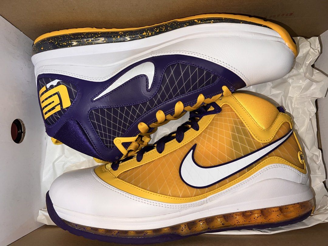 LeBron 7 Lakers Size 11 (Category: Sneakers) located in Quezon City. Submitted by declutteringfunkos (Listing ID 1434372479, Image 1). Description: LeBron 7 Lakers Size 11 BNDS.
