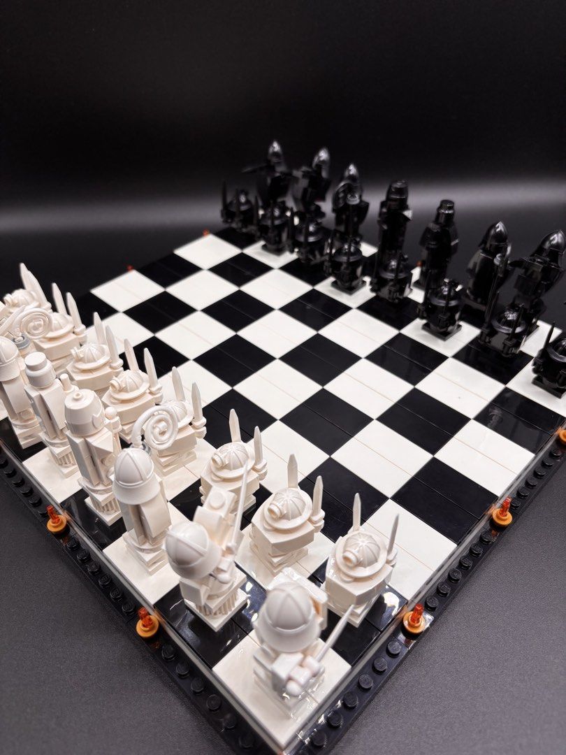 LEGO Chess Set (Category: Lego & Building Sets) located in Manila. Submitted by blueboxcollectibles (Listing ID 1434243321, Image 1). Description: - LEGO chess set - Fully assembled and ready to play - Includes all chess pieces - Features custom LEGO figure chess pieces - Black and white checkered board - Minifigures (Harry, Ron, Hermione) not included.