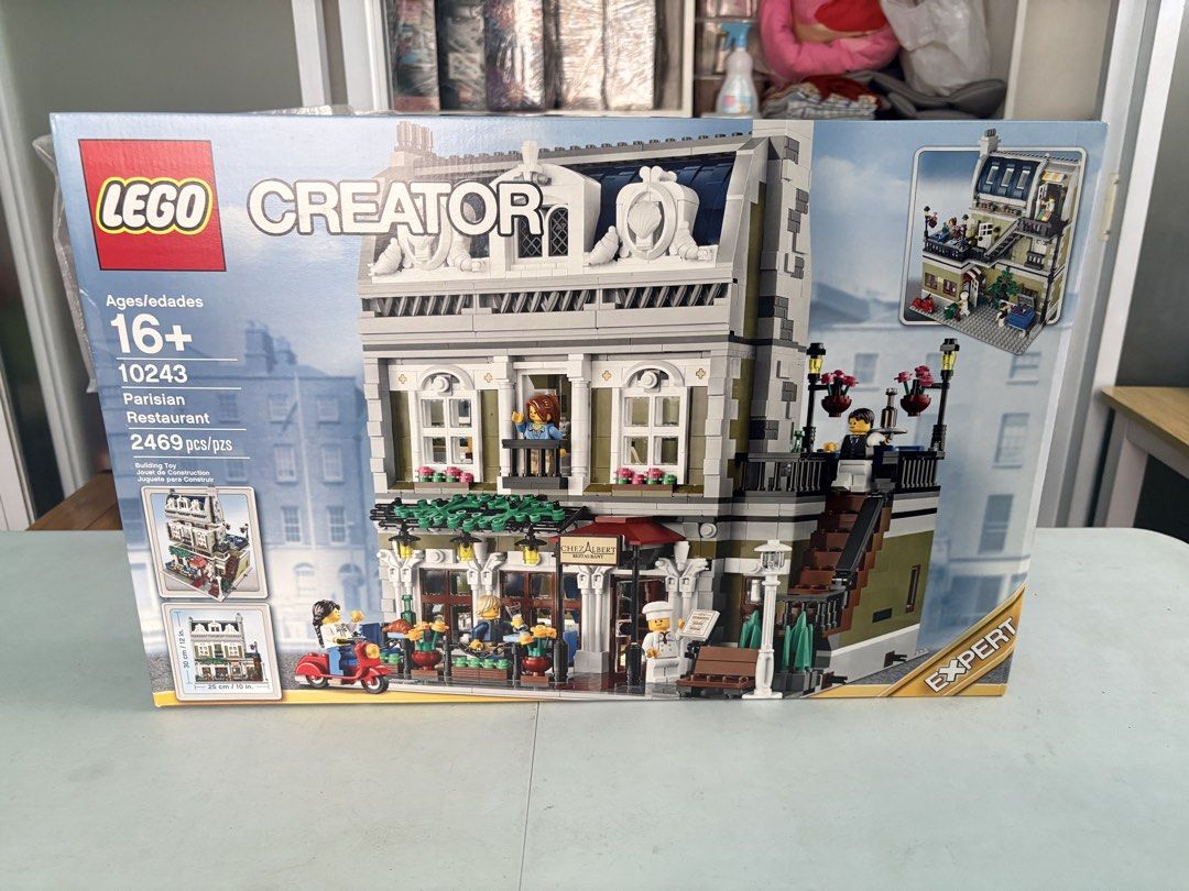 LEGO Creator Parisian Restaurant 10243 (Category: Lego & Building Sets) located in Mandaluyong City. Submitted by betchaysclutter (Listing ID 1434213740, Image 1). Description: - LEGO Creator Parisian Restaurant set - 2469 pieces - For ages 16+ - Minor wear on box - Brand new, unopened.