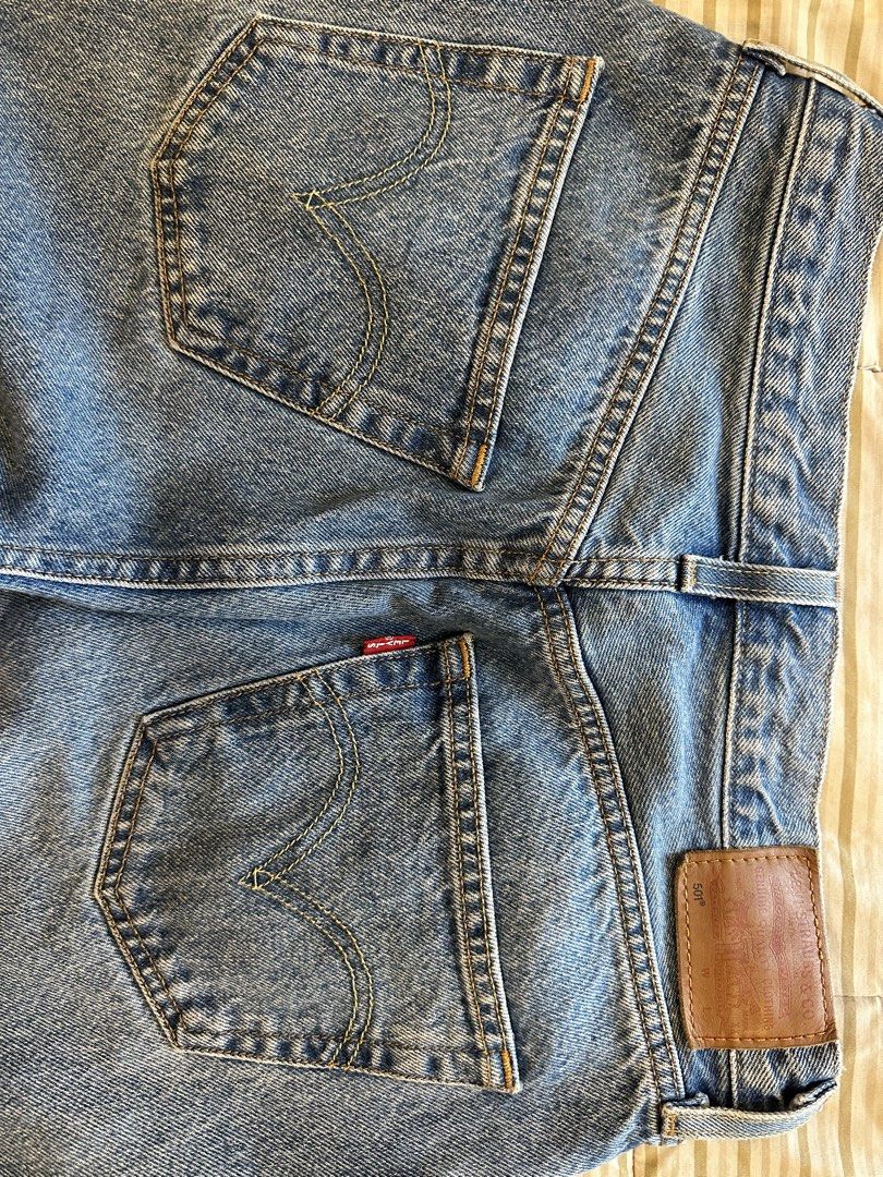 Levi's 501 Original Fit Jeans (Category: Jeans) located in Quezon City. Submitted by nerpiad (Listing ID 1434268363, Image 1). Description: - Guaranteed Authentic Levi's 501 Jeans (bought from Marquee Mall, Pampanga) - Light wash - Size: 27-inch waist, 30-inch length (can fit up to 29 inch waist) - Classic button fly - Straight leg fit - Mid rise - Red Levi's tag - ‘When worn’ pics are for reference only. Actual item has light wash color. RFS: I 