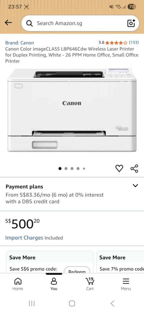 Like New Canon Color imageCLASS LBP646Cdw Wireless Laser Printer465002708663029760
