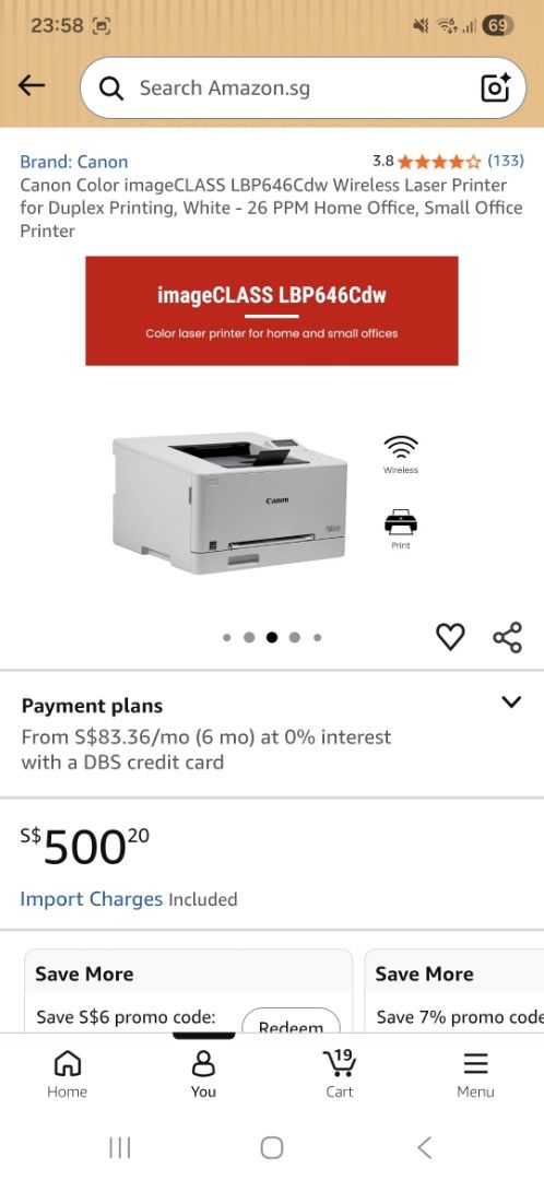Like New Canon Color imageCLASS LBP646Cdw Wireless Laser Printer465002708663029762