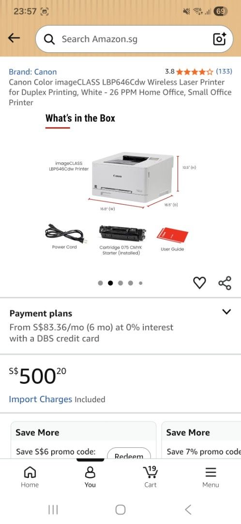 Like New Canon Color imageCLASS LBP646Cdw Wireless Laser Printer465002708663029761