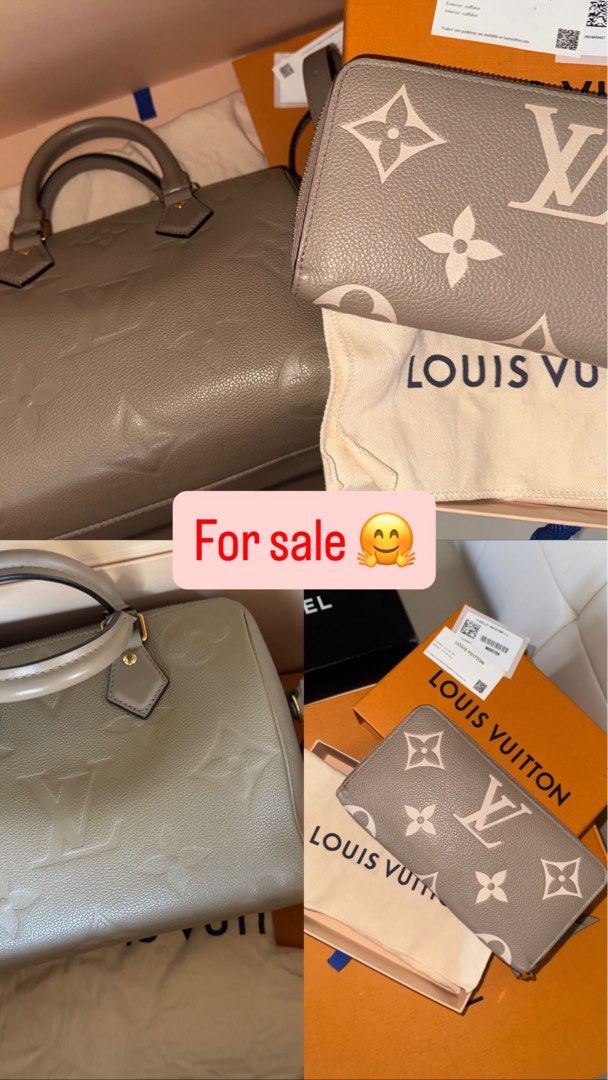 Louis Vuitton Speedy and Zippy Wallet (Category: Luxury Bags & Wallets) located in Pasig City. Submitted by clairedaniellett (Listing ID 1434187168, Image 1). Description: - Authentic Louis Vuitton Speedy handbag and Zippy wallet - Features the classic monogram pattern - Speedy handbag with top handle - Zippy wallet with zip-around closure - Includes original boxes and dust bags - .