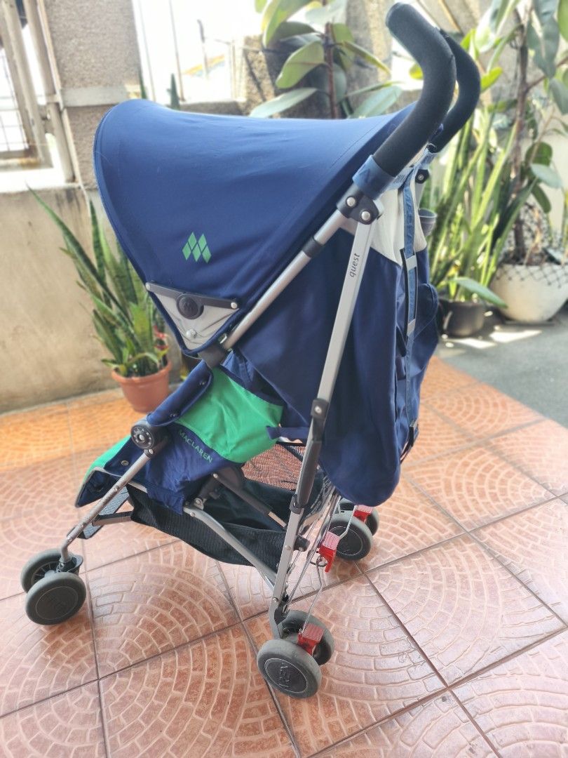 Maclaren Quest Newborn Stroller (Category: Strollers) located in Valenzuela. Submitted by jmalano (Listing ID 1434306461, Image 3). Description: Maclaren Quest -Used/Secondhand/Preloved -Suitable for newborn to 4 years old -Fully recline -Umbrella type fold -Lightweight -Few scratches, no faded part -Needs cleaning .