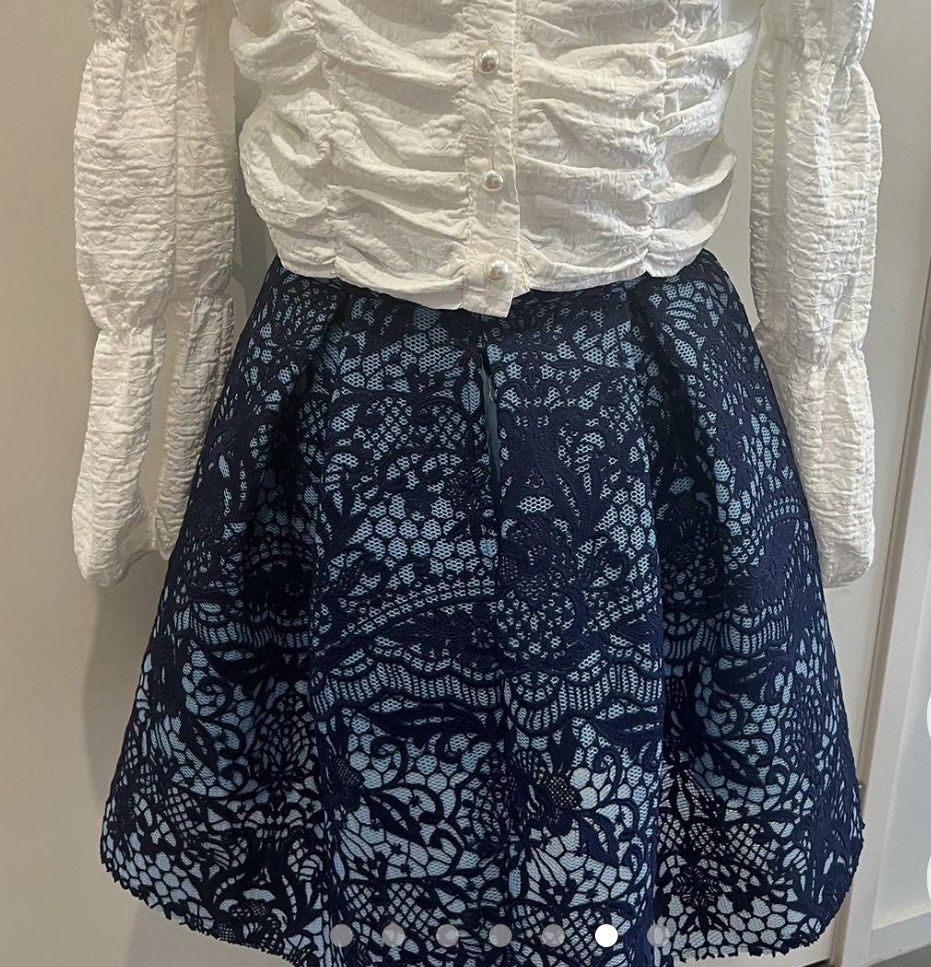 Maje New Lace Tulip Skirt With Pockets (Category: Women's Clothes) located in Melbourne. Submitted by jtia_designer_luxury_fashion (Listing ID 1434238648, Image 3). Description: Maje Lace Tulip Skirt. Premium quality fabric. Beautiful style from French Designer label Maje - sister label of Sandro. New condition. Comfortable soft lining. Pockets. Back zip. Marked Size 2. AU/UK size 8. ✨✨✨✨✨✨✨✨✨✨✨✨ Check out my other AUTHENTIC designer goods on sal