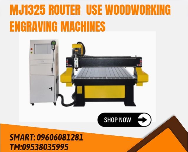 MJ1325 Router Use Woodworking Engraving Machines (Category: Industrial Equipment) located in Caloocan City. Submitted by nataliemor30968 (Listing ID 1434282961, Image 1). Description: Model: MJ1325 X-Y-Z axis working area: 1,300x2,500x200mm Machine size: 3,120x1,960x1,700mm Repositioning resolution: 0.02mm System resolution: 0.0025mm X-Y movement :Rack and Opinion, gear driver/Taiwan Z movement: Ball screw drive/Germany Guide: Linear 25 square/Ta