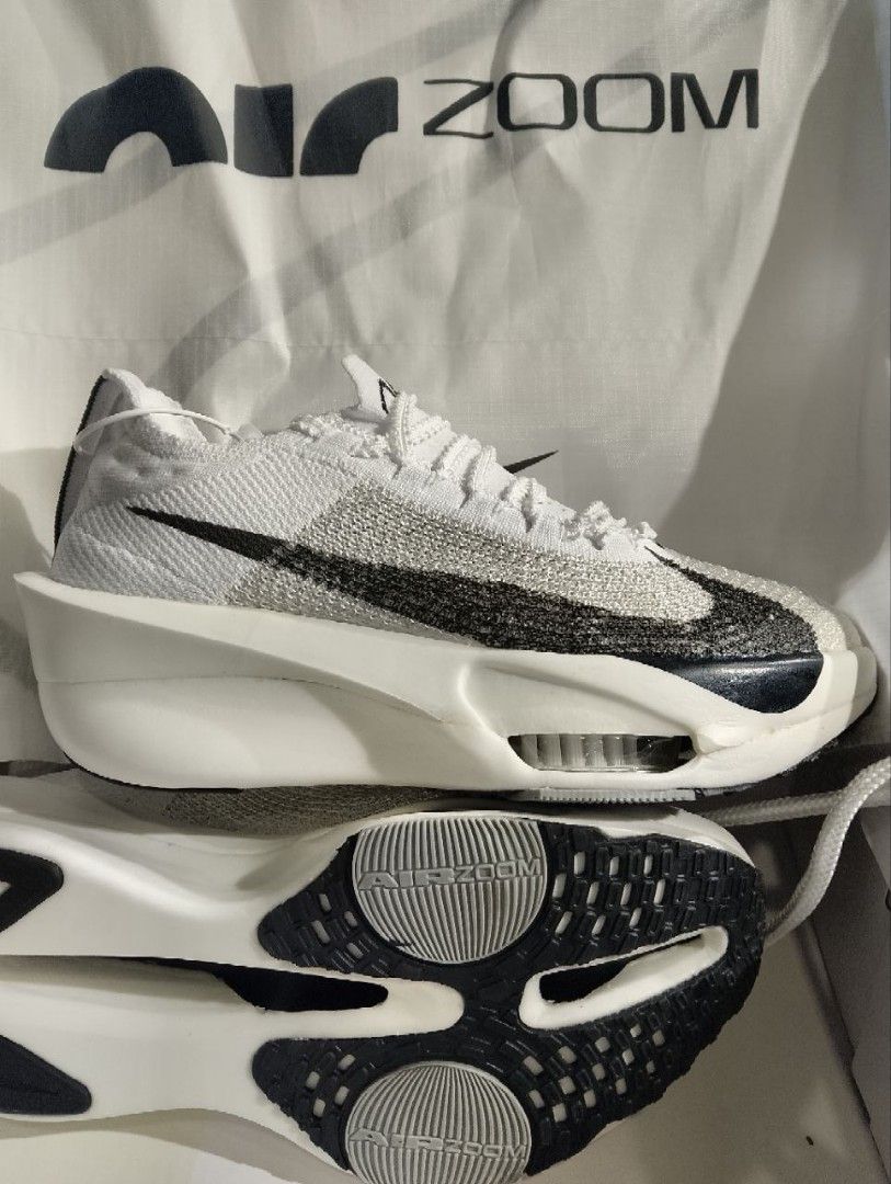 NIKE AIR ZOOM ALPHAFLY NEXT% BLACK & WHITE (Category: Sneakers) located in Naga. Submitted by drifted_clozette (Listing ID 1434128854, Image 2). Description: NIKE AIR ZOOM ALPHAFLY NEXT% *EYE -CATCHING WHITE/BLACK & BLACK SWOOSH COLOR WAY *FEATURING THE ICONIC NIKE SWOOSH LOGO *COMFORTABLE SOCK-LIKE UPPER *FLYPLATE AND ZOOMX SOLE MARKING Condition: BRAND NEW AVAILABLE SIZE (EUR: 37.5, US:6.5) (EUR: 38, US:7) (EUR:39, US:8) (EUR:40, US: 7) (EUR:41