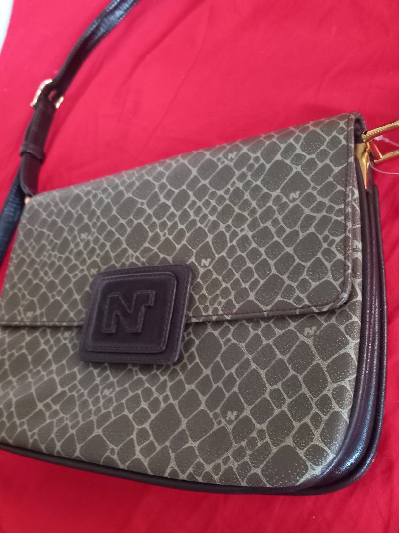Nina Ricci Shoulder Bag (Category: Luxury Bags & Wallets) located in Tuguegarao City. Submitted by zenphoenix-7ad615 (Listing ID 1434278249, Image 3). Description: - Authentic Nina Ricci shoulder bag - Unique pattern - Flap closure - Long strap - Gold-tone hardware - Interior with multiple compartments - Interior zipper pocket - Nina Ricci logo on strap buckle and inside the bag 10.5 by 8 inches.
