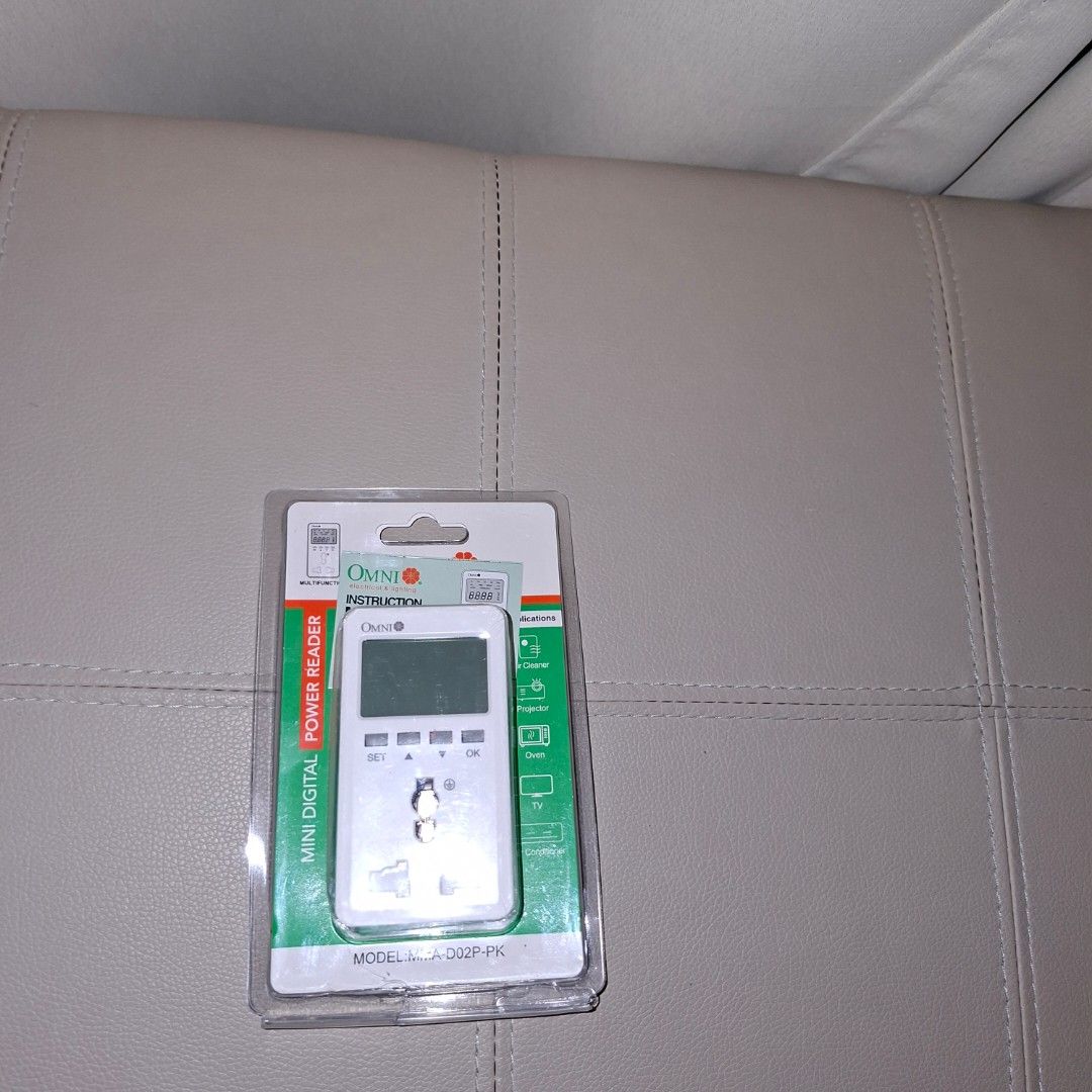 Omni Mini Digital Power Reader MWA-002P-PK (Category: Cables & Adaptors) located in Pasig City. Submitted by mr.bargaindeal (Listing ID 1434231910, Image 3). Description: - Omni Mini Digital Power Reader - Model: MWA-002P-PK - Brand new, in original packaging - Features a digital display - Designed for measuring power consumption - Includes a three-prong plug.