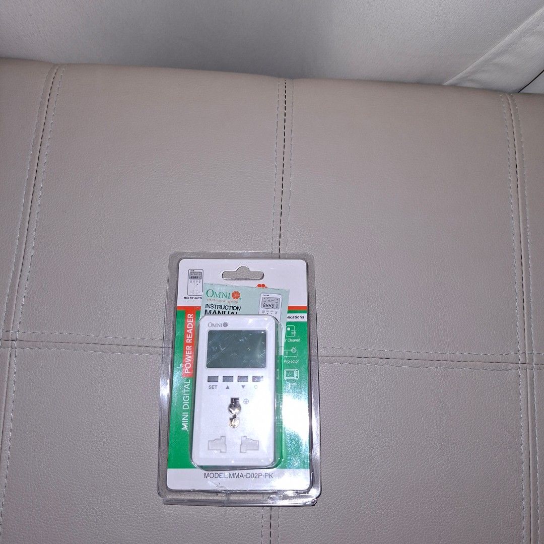 Omni Mini Digital Power Reader MWA-002P-PK (Category: Cables & Adaptors) located in Pasig City. Submitted by mr.bargaindeal (Listing ID 1434231910, Image 1). Description: - Omni Mini Digital Power Reader - Model: MWA-002P-PK - Brand new, in original packaging - Features a digital display - Designed for measuring power consumption - Includes a three-prong plug.