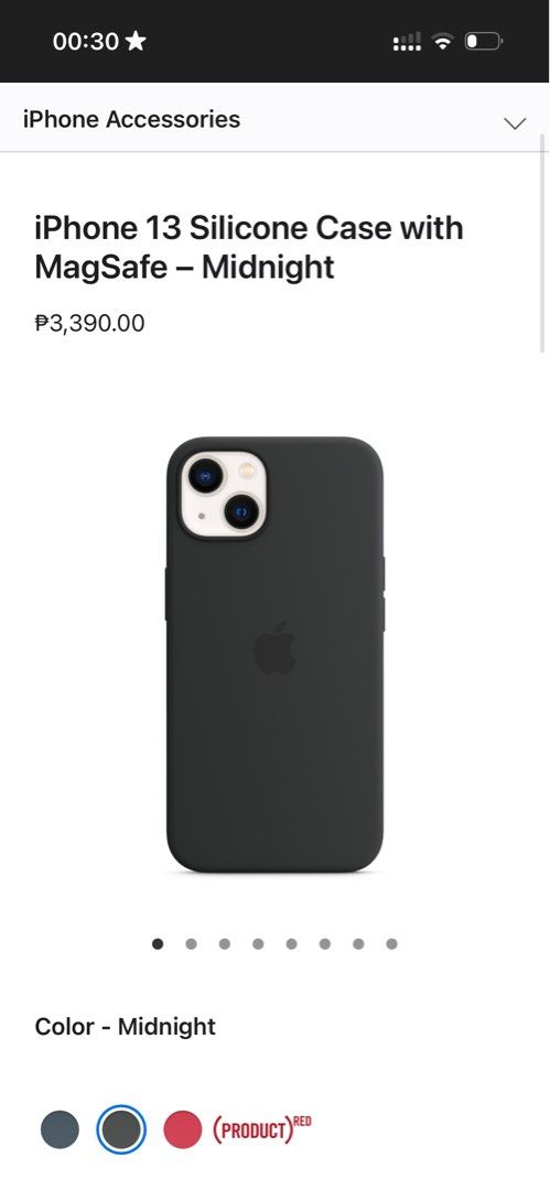 Original iPhone 13 Silicone Case with MagSafe - Midnight (Category: Cases & Sleeves) located in Binan City. Submitted by yakee777 (Listing ID 1433117612, Image 3). Description: Original Apple Case for iPhone 13 Excellent condition Original price is ₱3390.