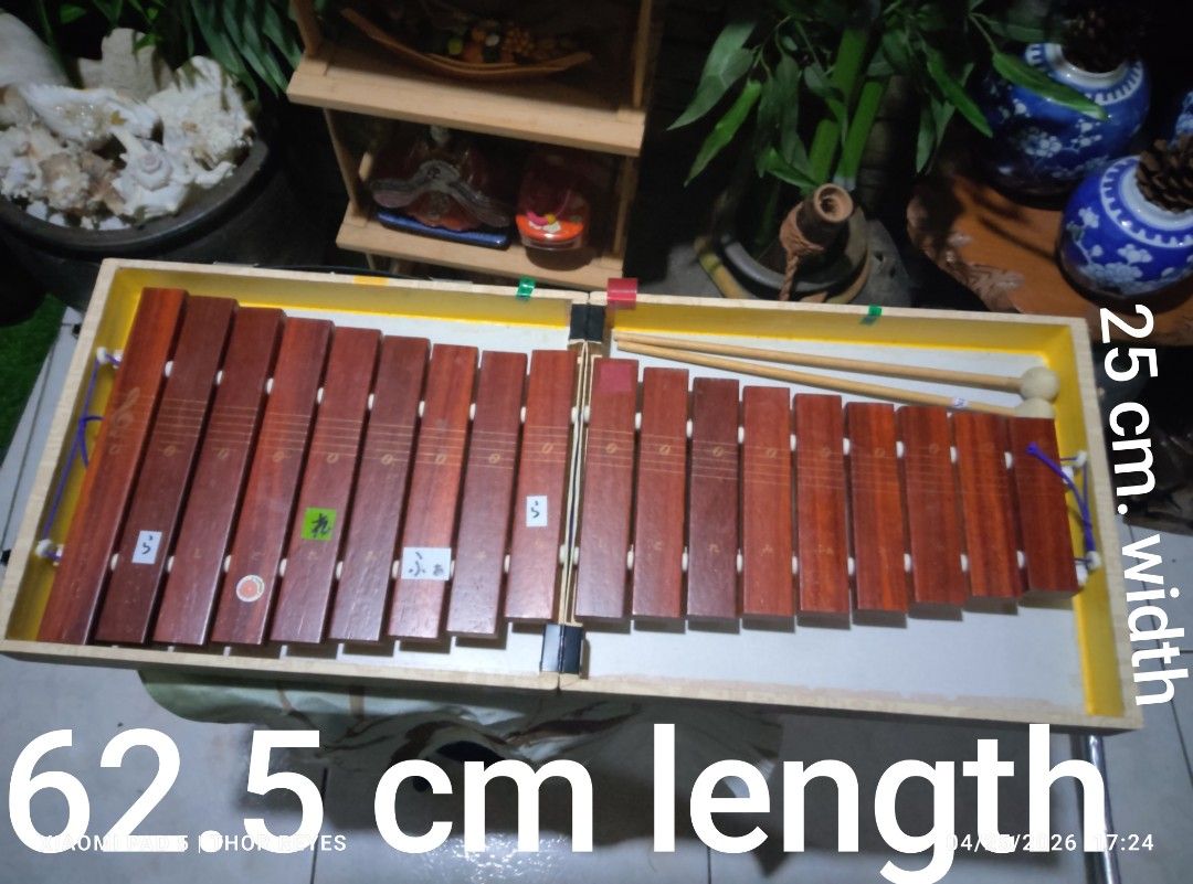 Portable/Tabletop Wooden Xylophone (Category: Musical Instruments) located in Valenzuela. Submitted by mighthor0526 (Listing ID 1434278006, Image 2). Description: Measurements on photos provided Preloved Japan Item No issue, good as new Payment thru Gcash or Abono by Lalamove rider Delivery by rider or shipping will be shouldered by the buyer Pm me if interested .
