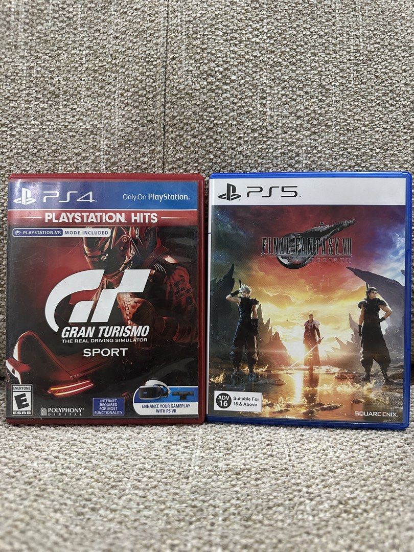 PS4 & PS5 Bundle CDs (Category: PlayStation) located in Taguig. Submitted by honeyy19 (Listing ID 1434181382, Image 1). Description: Final Fantasy 7 rebirth and Grand Turismo. LP! Rarely used. .