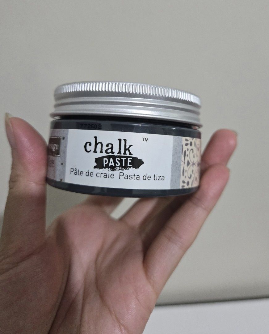 Redesign with Prima Chalk Paste - Iron Gate (Deep Black) (Category: Craft Supplies & Tools) located in Manila. Submitted by antonettelim (Listing ID 1434296612, Image 2). Description: High-quality decorative chalk paste in "Iron Gate"—a classic, versatile black. Excellent for furniture flipping, stenciling, or adding texture to craft projects. ​Condition: Gently used, jar is approximately 80% full. ​Feature: Thick, creamy consistency that works b