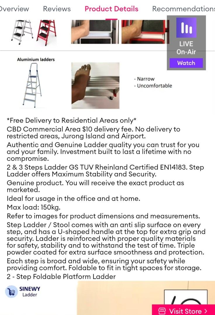 SINEWY SG 3-Step Step Ladder439493325028085763