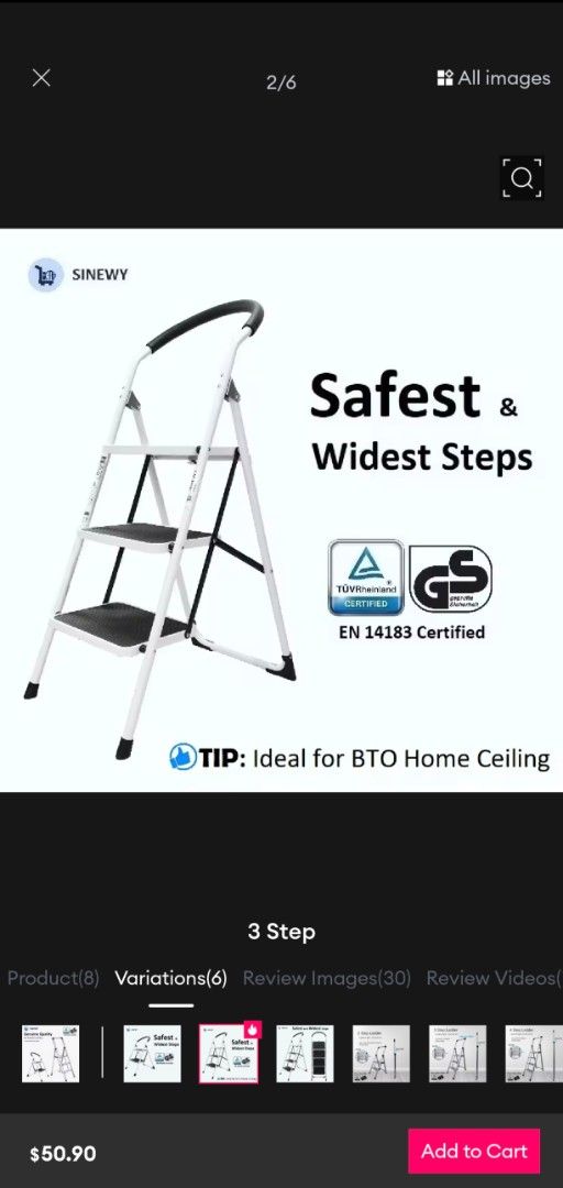 SINEWY SG 3-Step Step Ladder