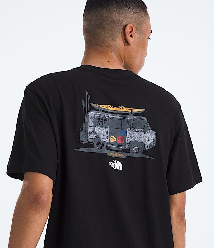 The North Face Black Graphic Tee (Camper Van) (Category: Tshirts & Polo Shirts ) located in Balanga. Submitted by bltzkrg0 (Listing ID 1434233317, Image 2). Description: - The North Face t-shirt - Color: Black - Size: L - Graphic print of a van on the back - The North Face logo on the front - Crew neck and short sleeves - Brand new with tags.