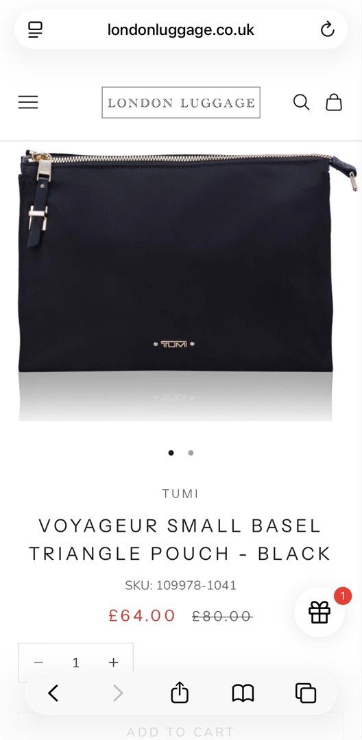Tumi Black Pouch Voyageur aunthentic (Category: Luxury Bags & Wallets) located in Pasig City. Submitted by designeritems4less (Listing ID 1434288119, Image 1). Description: BRAND NEW 100% authentic or your money back ₱7990 in Tumi PH stores Selling at a 2k discount at 6k only VOYAGEUR SMALL BASEL TRIANGLE POUCH - BLACK DIMENSIONS 18 x 7.5 x 24 cm WEIGHT 0.136 kg MATERIAL Nylon Functional and lightweight, this travel pouch will hold your beauty es