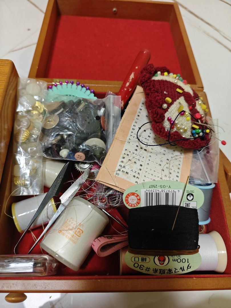 Wooden Cabinet with sewing Kit (Category: Other Kitchen Appliances) located in San Miguel. Submitted by mharly0221 (Listing ID 1434280707, Image 2). Description: take all nyo na lahat kasama laman marami yan di ka na lugi yung wooden cabinet palang mahal na kasingblaki ng medium box. Fix price na yan napaka mura na nyan ah pede mo pang regalo sa laman palang sa loob nya d ka na lugi.