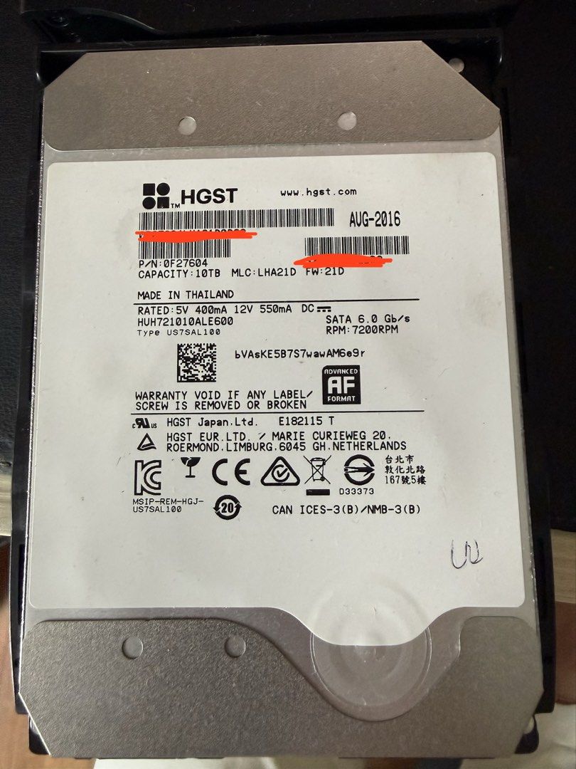 10TB HGST enterprise Harddisk466219350287994880