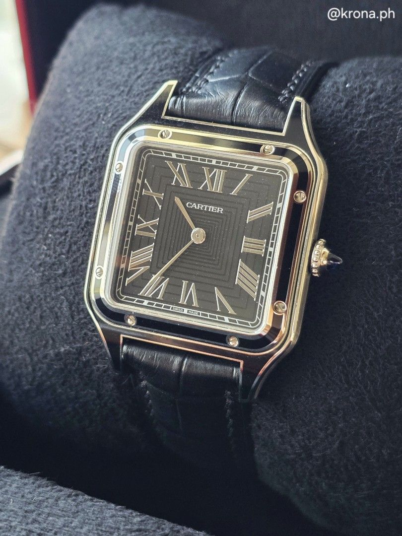 2025 Cartier Santos Dumont WSSA0045 (Category: Luxury Watches) located in Makati City. Submitted by rvffy (Listing ID 1434581913, Image 1). Description: Cartier Santos Dumont "Black Laquer" PRICE: Php448,000 Year: 2025 Model Number: WSSA0046 Dial: Black Size: 39.8 x 47.5mm (Large) Inclusions: box, warranty card, manual, new delugs black alligator strap PM for inquiries 📍 One Ayala, 1 Ayala Ave cor. Edsa, Makati City #santos #wssa0046 #wssa0029 #