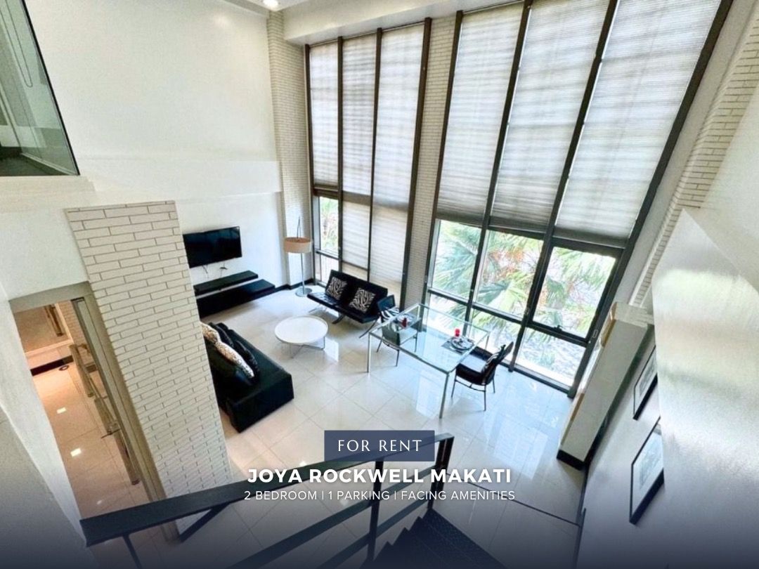 2BR Joya Loft Tower Rockwell Makati (Category: Apartments & Condos) located in Makati City. Submitted by sassapropertiesph (Listing ID 1299665958, Image 1). Description: 🏡 Joya Lofts and Towers Rockwell Makati For Rent - P120,000 Inclusive of dues 2BR Loft | 2TB | 1 Parking Floor Area: 116 sqm Inclusions: Fully Furnished •⁠ Modern industrial designed unit • Private lift •⁠ Other bedroom on ground floor convertible to an open space/office area •⁠