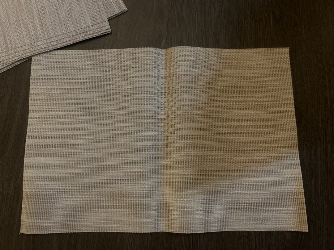 6pc Woven Placemats - Neutral beige