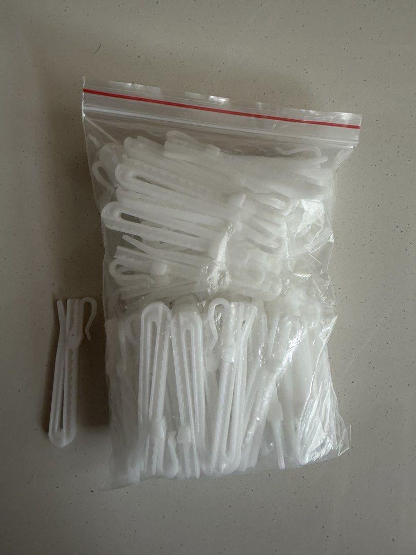 $8 for all  White Curtain Hooks - New