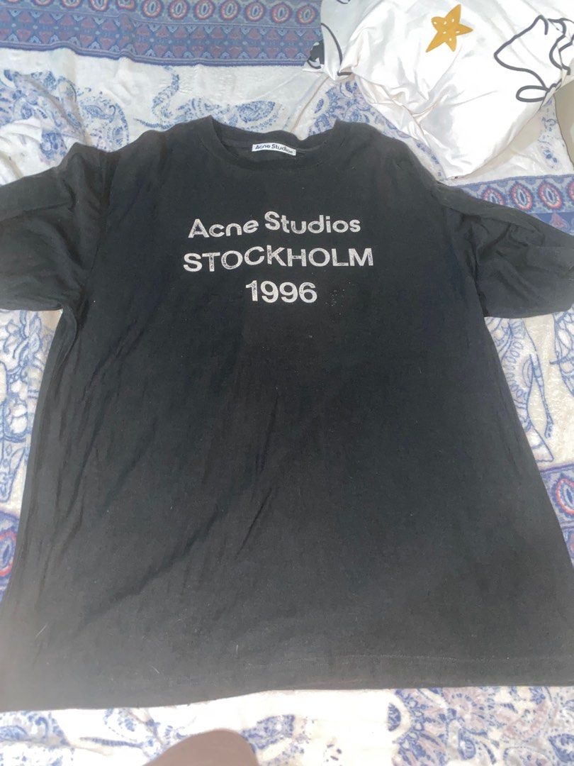 Acne Studios Shirt (Category: Tshirts & Polo Shirts ) located in Quezon City. Submitted by localnuggeteater (Listing ID 1434512969, Image 1). Description: Large to XL Sizing Bleach and Sun bleach stains with lint RFS: badly need funds.