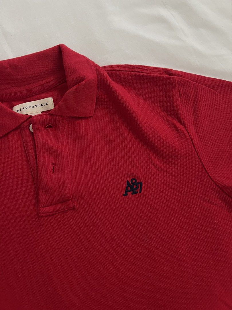 Aeropostale Red Polo Shirt (Category: Tshirts & Polo Shirts ) located in Angeles City. Submitted by mkbear98 (Listing ID 1434427504, Image 2). Description: - Aeropostale red polo shirt - Collared neckline - Short sleeves - Embroidered Aeropostale logo - Comfortable fabric - Standard fit - Ideal for casual wear.