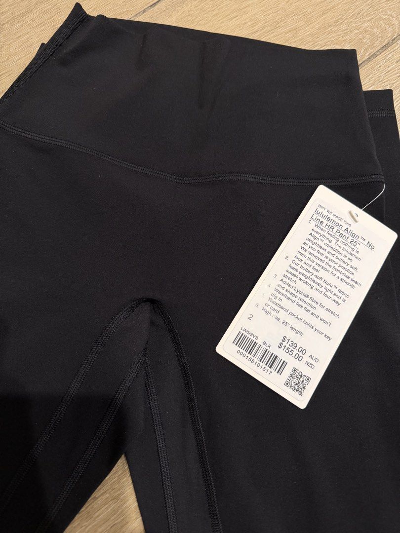 Align No Line HR Pant 25" (Category: Activewear) located in Singapore. Submitted by sunstate (Listing ID 1434481705, Image 2). Description: Size 2 Colour: BLK.