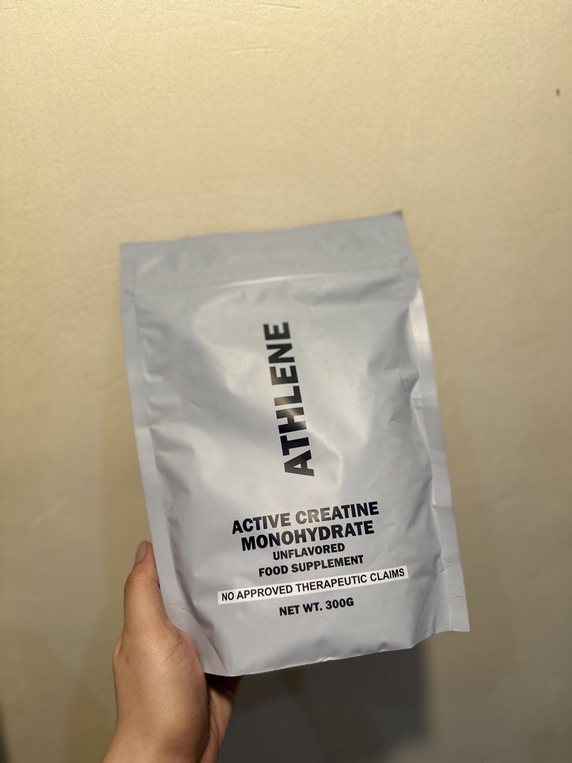 Athlene Active Creatine Monohydrate - Unflavored (Category: Sports & Fitness Nutrition) located in Rizal. Submitted by mariedeclutterz (Listing ID 1434517008, Image 1). Description: -Sealed and brand new -Bought from athlene’s website -Orig price is 700 -Exp: July 2027 -RFS: Extra stock.