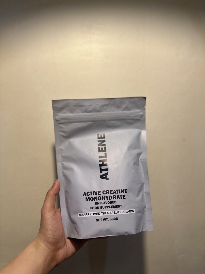 Athlene Active Creatine Monohydrate - Unflavored (Category: Sports & Fitness Nutrition) located in Rizal. Submitted by mariedeclutterz (Listing ID 1434517008, Image 2). Description: -Sealed and brand new -Bought from athlene’s website -Orig price is 700 -Exp: July 2027 -RFS: Extra stock.