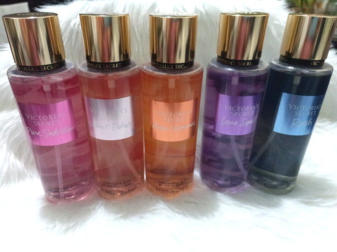 Authentic Victoria's Secret Body Mist 250ml (Category: Fragrance & Deodorants) located in Imus. Submitted by purple_rain17 (Listing ID 1434500573, Image 1). Description: - Victoria's Secret Body Mists - Scents: P500 Each Pure Seduction-SOLD Love Spell-SOLD Velvet Petals -Available Rush -Available Amber Romance-SOLD - Size: 250ml per bottle - Perfect for everyday wear - Ideal gift option - Refreshing and long-lasting fragrance -Authentic/Purchased