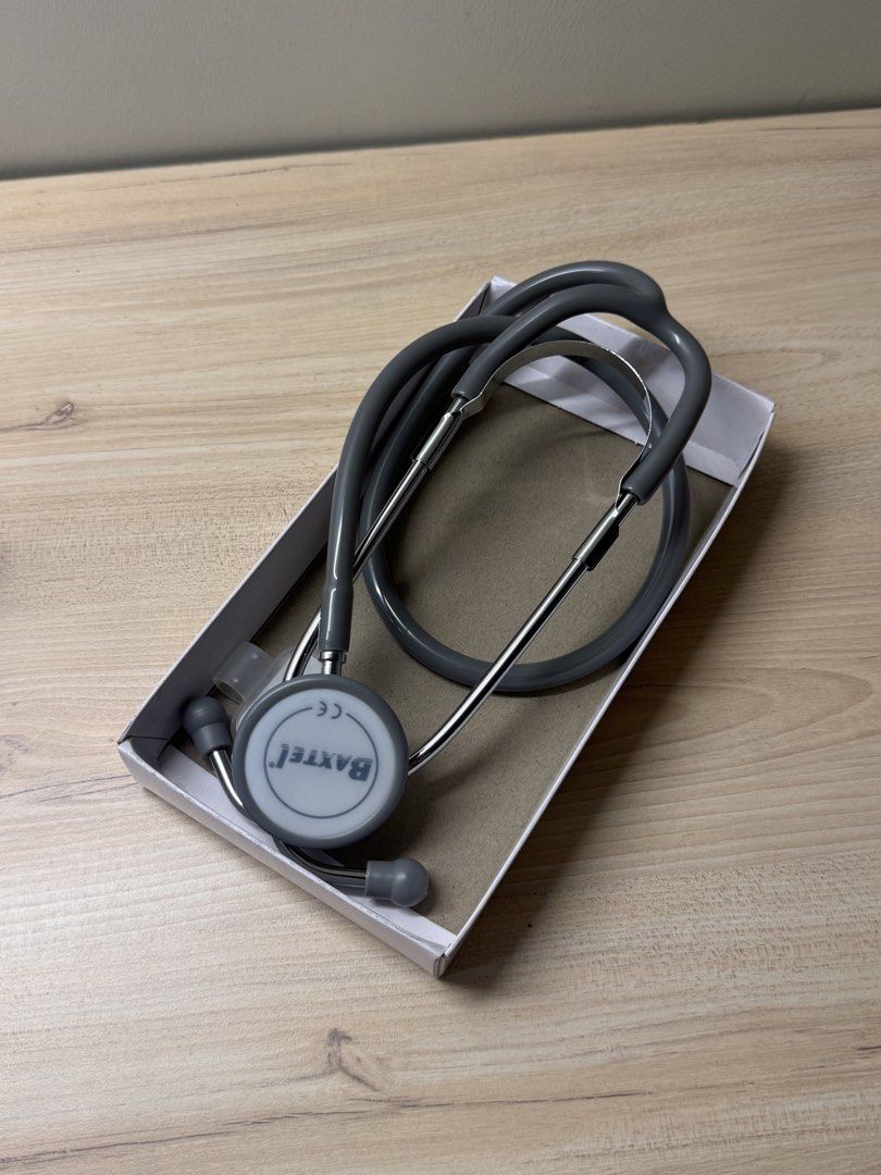 Baxtel Dual-Head Stethoscope (Category: Medical Supplies & Tools) located in Manila. Submitted by soniangelx (Listing ID 1434510251, Image 2). Description: - Baxtel dual-head stethoscope - Gray color - Used once.