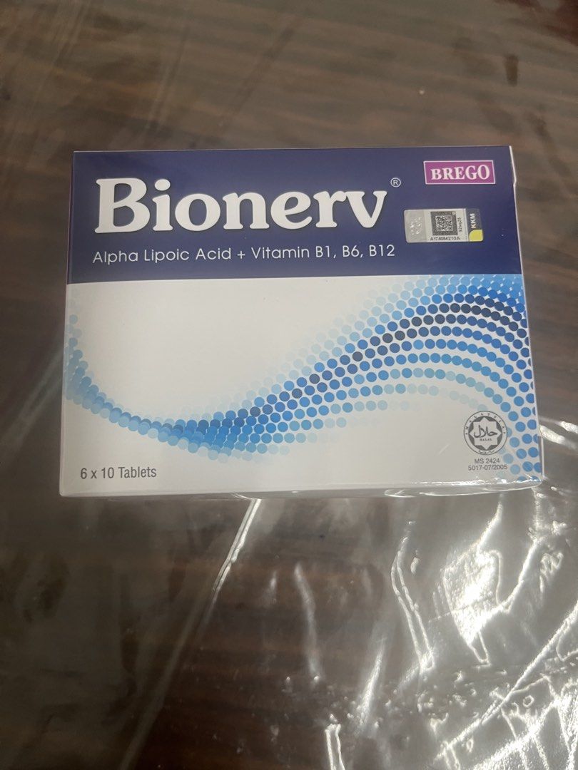Bionerv Alpha Lipoic Acid + Vitamin B1, B6, B12, Health & Nutrition ...