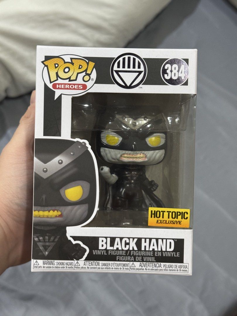 Black Hand Funko Pop Hot Topic (Category: Designer & Blind Box Toys) located in Pasig City. Submitted by kingclutter (Listing ID 1434454333, Image 1). Description: Box condition in the pics. With soft protector..