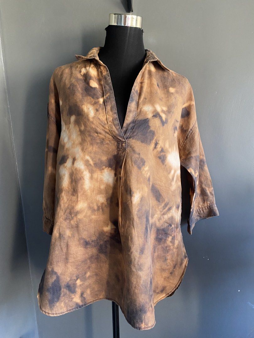 Bleach art linen shirt (Category: Shirts) located in Cebu City. Submitted by janb85 (Listing ID 1434542422, Image 1). Description: 100% linen Muji hq japanese brand Bleached to mimic tie dye effect .