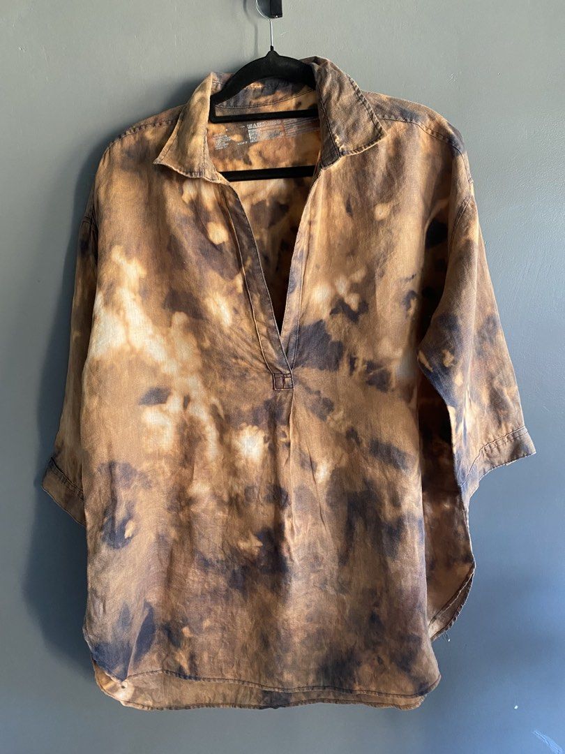 Bleach art linen shirt (Category: Shirts) located in Cebu City. Submitted by janb85 (Listing ID 1434542422, Image 2). Description: 100% linen Muji hq japanese brand Bleached to mimic tie dye effect .