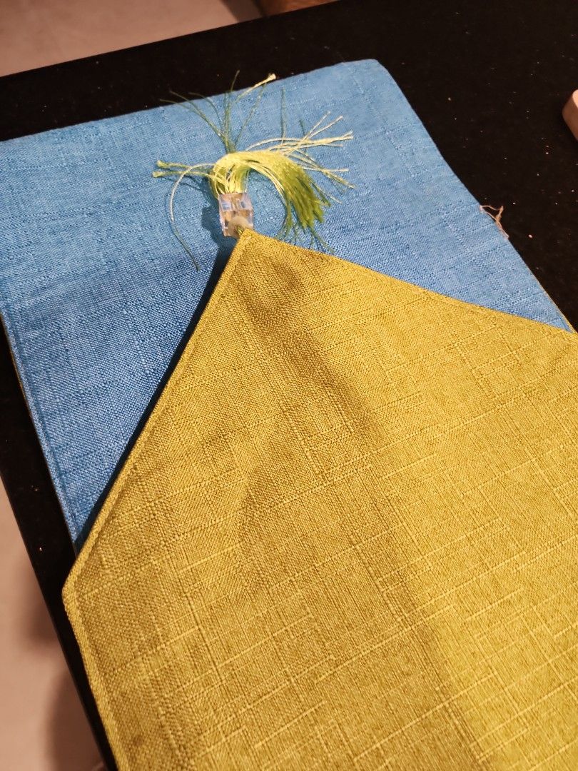 Blue and Green Table Runner with Tassels439510302416578561