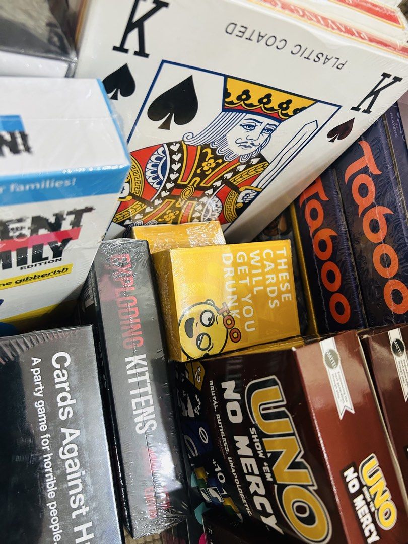 Board Games - Catan, Exploding Kittens, Uno, Boggle, etc. (Category: Board Games & Puzzles) located in Quezon City. Submitted by playboxph (Listing ID 1434507170, Image 3). Description: Hello! We are PlayBox PH. We are selling various board and card games! Hit us up for prices and questions! Available: 🃏Uno (Regular) 🃏Uno No Mercy 🃏These Cards Will Get You Drunk 🃏These Cards Will Get You Drunk Too 🃏Monopoly Board Game 🃏Monopoly Deal 🃏Scrab