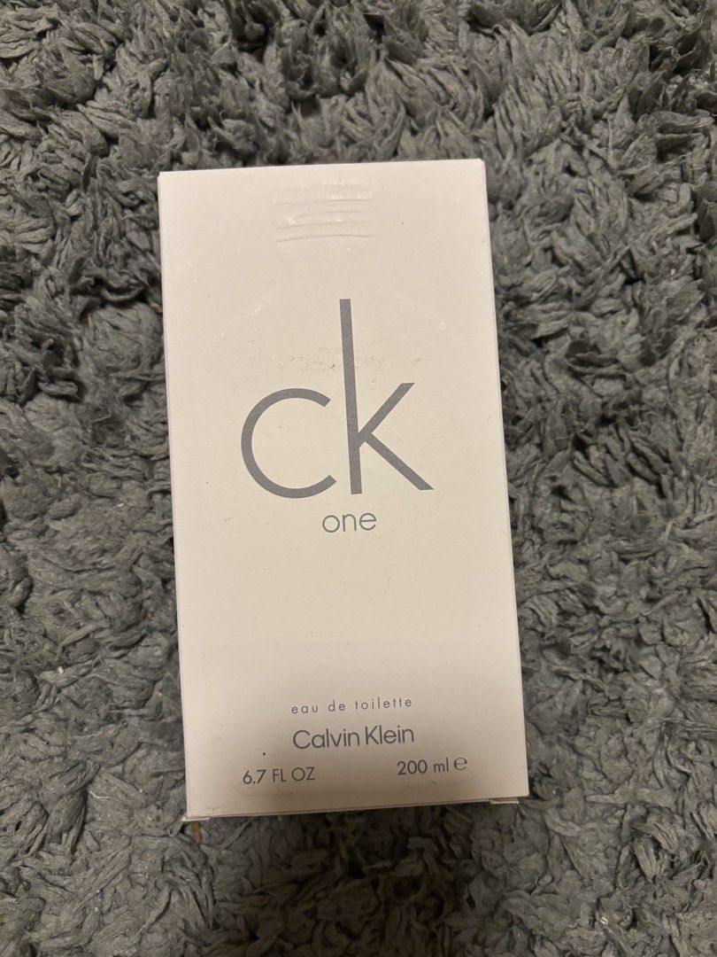 Calvin Klein CK One Eau de Toilette 200ml (Category: Fragrance & Deodorants) located in Manila. Submitted by palim18 (Listing ID 1434483146, Image 1). Description: - Calvin Klein CK One Eau de Toilette - 200ml / 6.7 FL OZ - Eau de Toilette - Brand new, in original box - Features the iconic CK One logo and Calvin Klein branding.