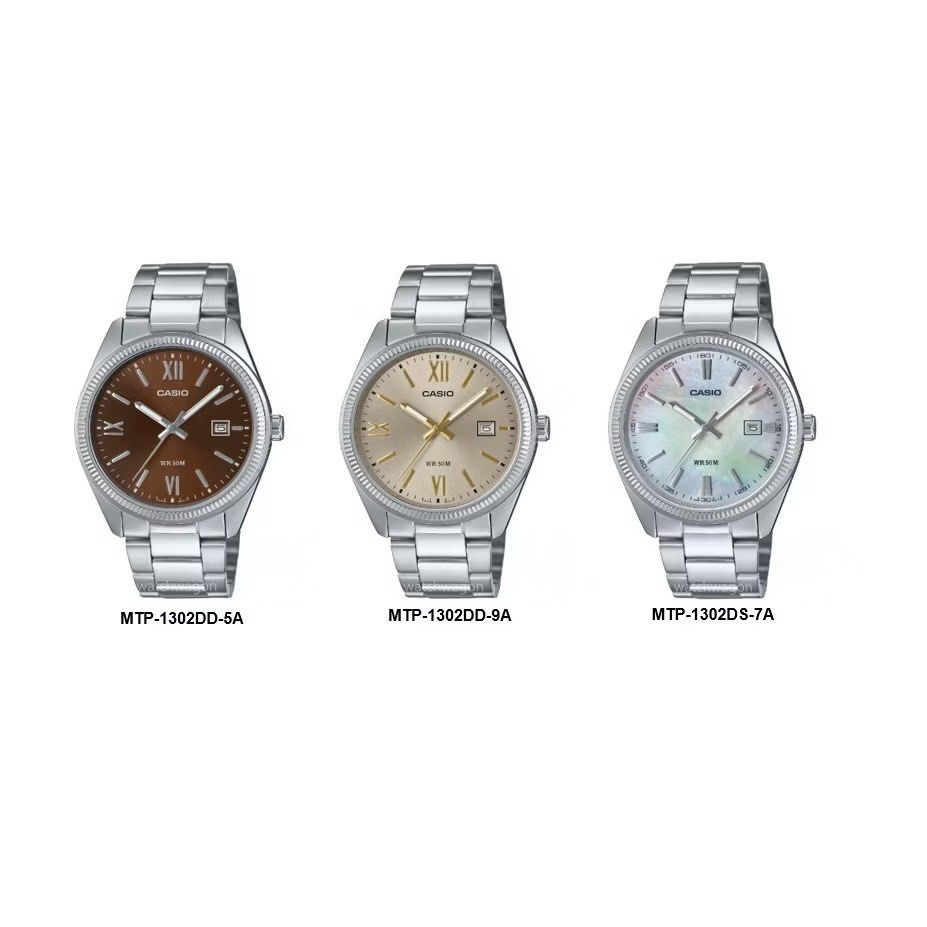 Casio MTP-1302 Series Analog Gents Watch 38.5mm Case Size mtp-1302d (Category: Men's Watches) located in Singapore. Submitted by cozycorner_sg (Listing ID 1434482411, Image 2). Description: 🇸🇬Ready stock and local seller 🚚Free 1-3 day delivery included ✅100% Authentic Guaranteed Available in 10 colours Watch Specifications Case size (L× W× H) : 44.2 × 38.5 × 9.2 mm Weight : 105 g Case and bezel material : Ion plated Band : Stainless Steel Band