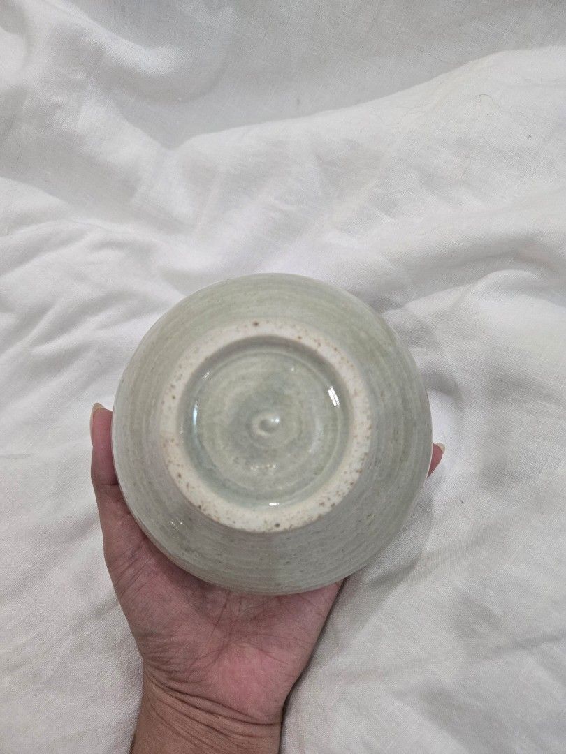 Ceramic Bowl (Light green) (Category: Other Kitchenware & Tableware) located in Manila. Submitted by asdfghjklaine07 (Listing ID 1434470037, Image 3). Description: - Light green ceramic bowl - Textured interior - Rounded shape with slightly flared rim - Can be used as a matcha whisk bowl.