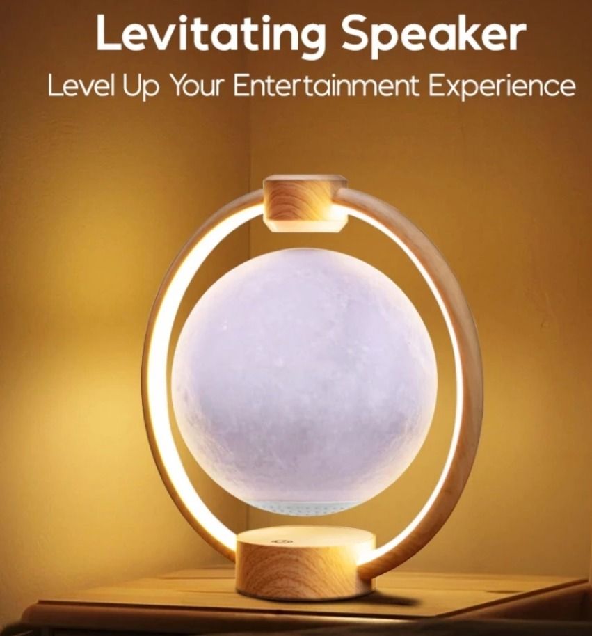 CHERRY Levitating Speaker Home Decor (Category: Soundbars, Speakers & Amplifiers) located in Caloocan City. Submitted by charlie232a66 (Listing ID 1434457555, Image 2). Description: BRAND NEW, pictures are for references only. All items are sealed and has not yet been opened. Model No: C-LESP A floating moon sphere that rotates 360 degrees. Features high-quality audio with Bluetooth connectivity and multi-color LED lighting. .