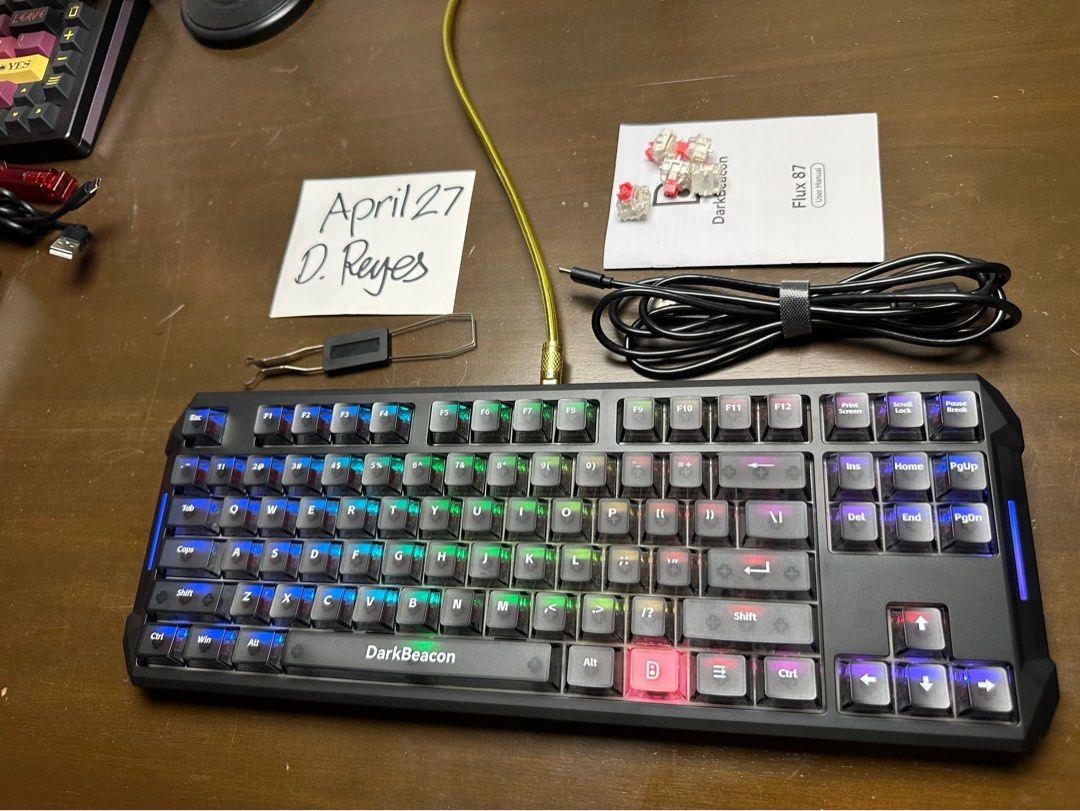 DarkBeacon Flux87 Wired 8k Magnetic Keyboard (Category: Computer Keyboard) located in Cavite. Submitted by biboyharanero (Listing ID 1434593913, Image 1). Description: DarkBeacon Flux87 Wired 8k Magnetic Keyboard Negotiable No LP in mind so please pm your maximum offer if below posted price (I hate haggling) RFS: Decluttering Issue: Ctrl and shift does not work with SOCD bound keys. Reported to DarkBeacon already Switches: DB Neon Switches Struct