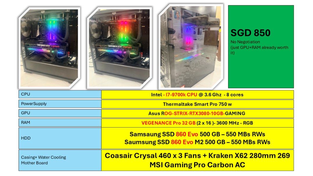 Gaming PC - Intel i7-9700k, RTX 3080, 32GB RAM