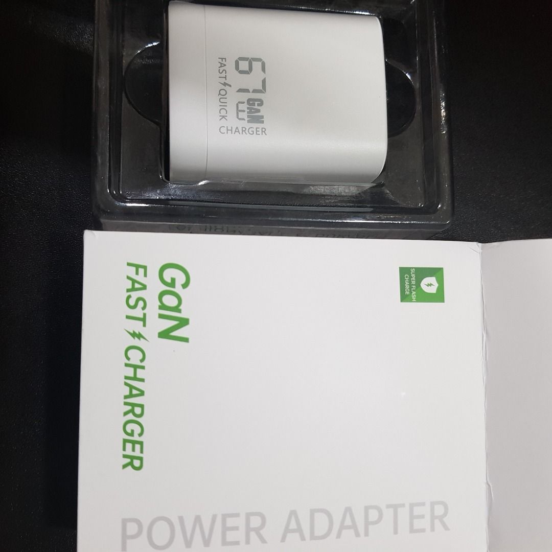 Gan 67w fast usb c charger 100-240v