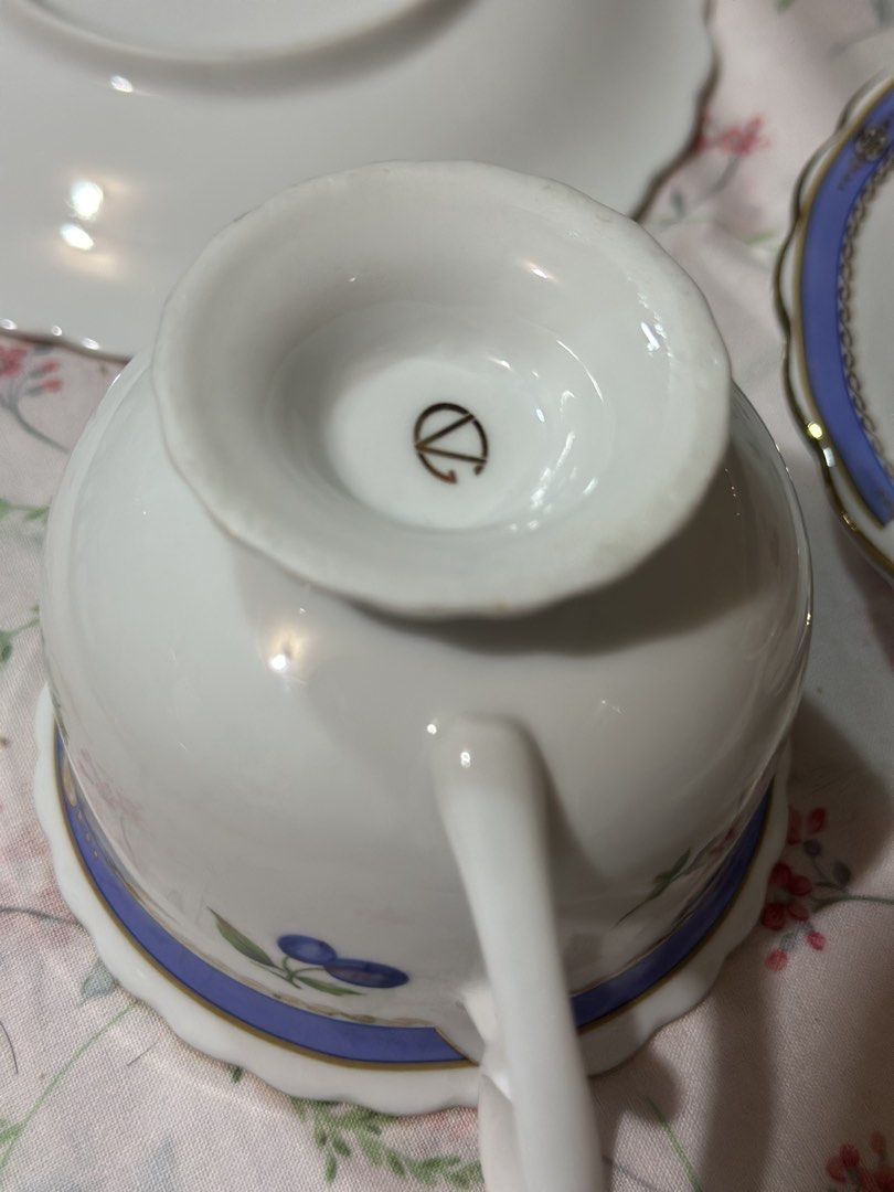 Giovanni Valentino Cup and Saucer Sets (2sets) (Category: Coffee & Tea Tableware) located in Davao. Submitted by favoritepreloved (Listing ID 1434458804, Image 3). Description: 💜 Dimensions: Cup - 8cm diameter, 7cm height Saucer -14cm diameter .